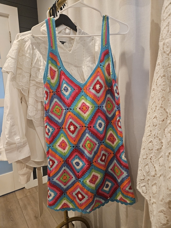 Show Me Your MuMu Dresses & Skirts - Show Me Your Mumu Multicolor Crochet Diamond Dress